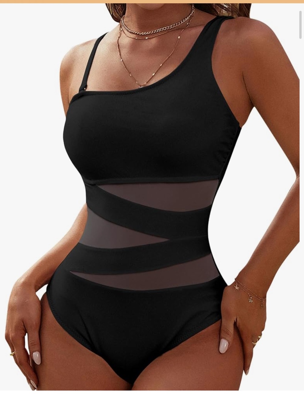 NWT Blooming Jelly Women's Sexy One Piece Bathing Suits One Shoulder Swimsuit XL